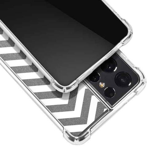 Silver Chevron Galaxy S21 Ultra 5G Clear Case