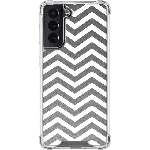 Silver Chevron Galaxy S22 Clear Case