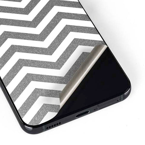 Silver Chevron Galaxy S22 Plus Skin