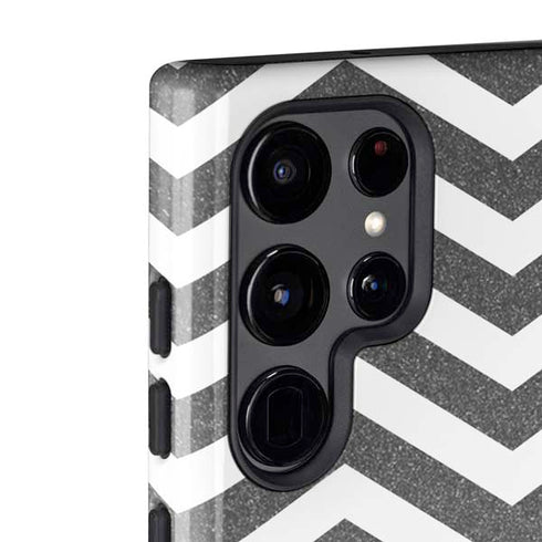 Silver Chevron Galaxy S22 Ultra Pro Case