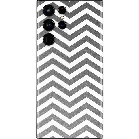 Silver Chevron Galaxy S22 Ultra Skin