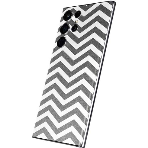 Silver Chevron Galaxy S22 Ultra Skin