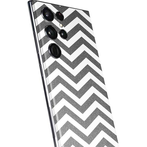 Silver Chevron Galaxy S22 Ultra Skin