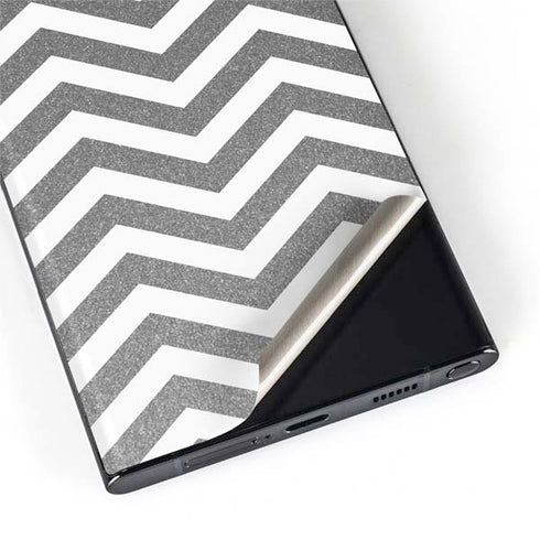 Silver Chevron Galaxy S22 Ultra Skin