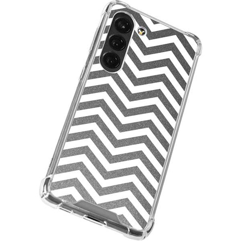 Silver Chevron Galaxy S23 Clear Case