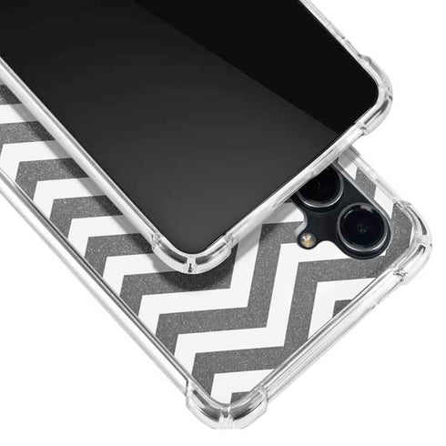 Silver Chevron Galaxy S23 FE Clear Case