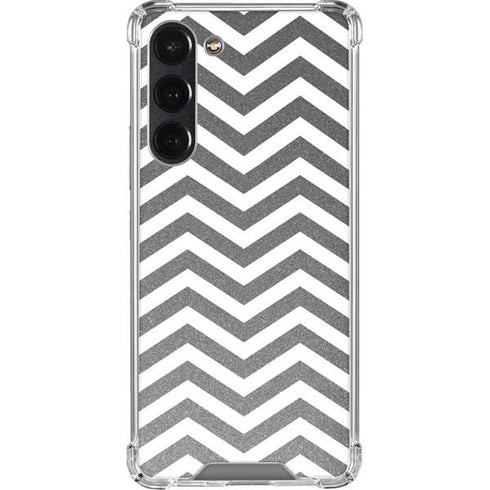 Silver Chevron Galaxy S23 Plus Clear Case