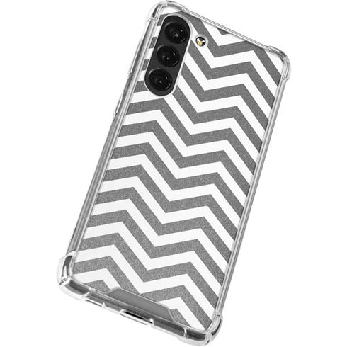 Silver Chevron Galaxy S23 Plus Clear Case