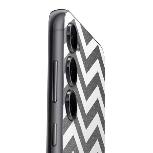 Silver Chevron Galaxy S23 Plus Skin