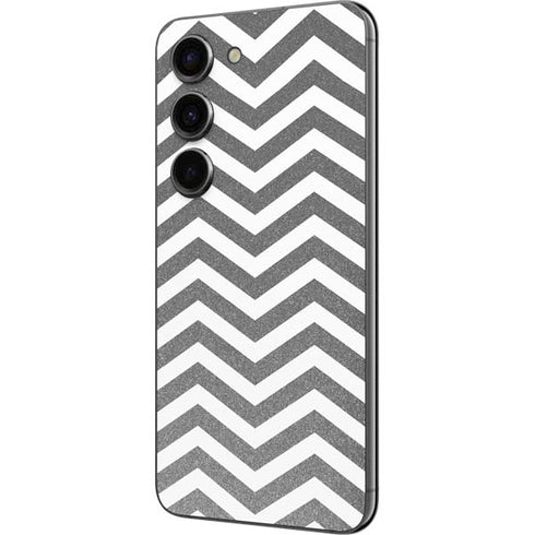 Silver Chevron Galaxy S23 Skin