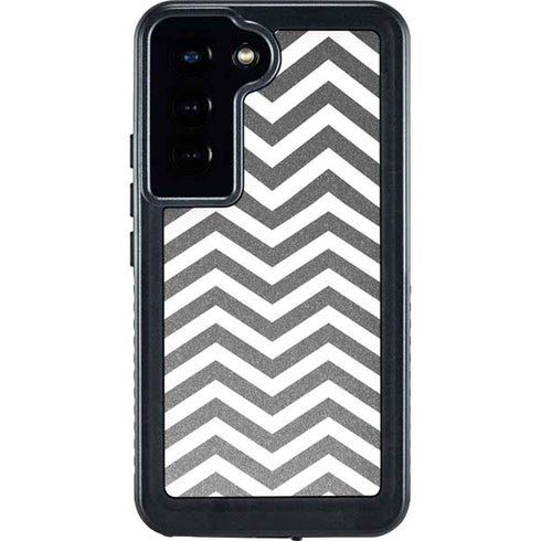 Silver Chevron Galaxy S23 Waterproof Case
