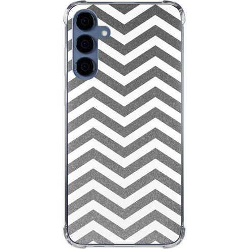 Silver Chevron Galaxy S24 Clear Case