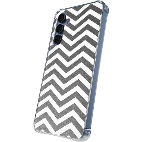 Silver Chevron Galaxy S24 Clear Case