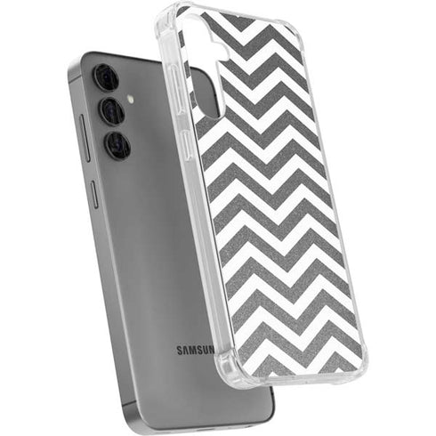 Silver Chevron Galaxy S24 Plus Clear Case