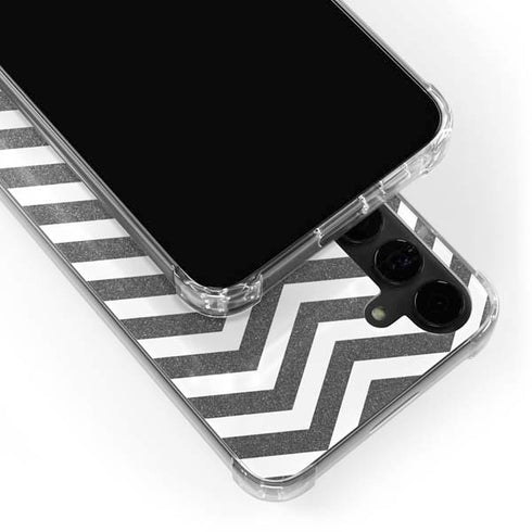 Silver Chevron Galaxy S24 Plus Clear Case