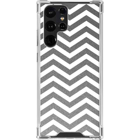 Silver Chevron Galaxy S24 Ultra Clear Case