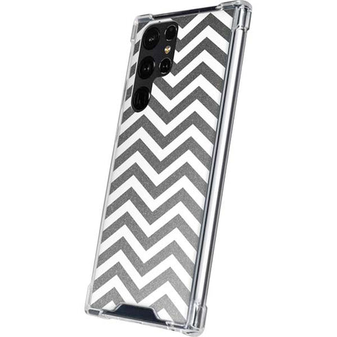 Silver Chevron Galaxy S24 Ultra Clear Case