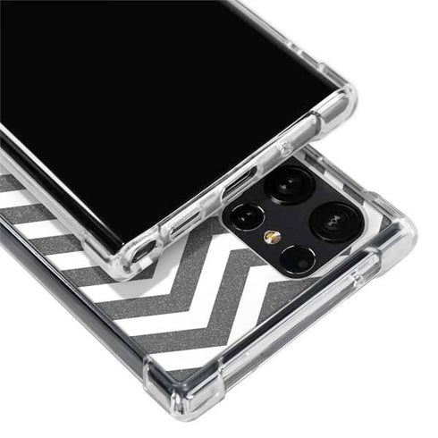 Silver Chevron Galaxy S24 Ultra Clear Case