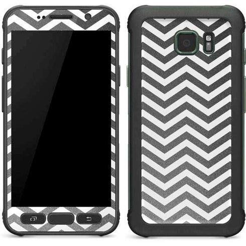Silver Chevron Galaxy S7 Active Skin