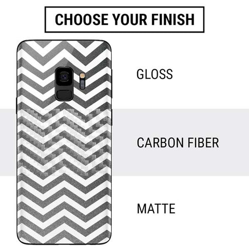 Silver Chevron Galaxy S9 Skin