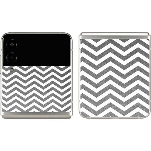 Silver Chevron Galaxy Z Flip3 5G Skin