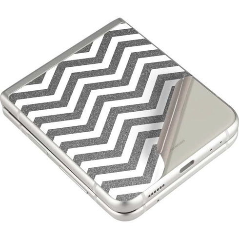 Silver Chevron Galaxy Z Flip3 5G Skin