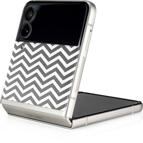 Silver Chevron Galaxy Z Flip3 5G Skin