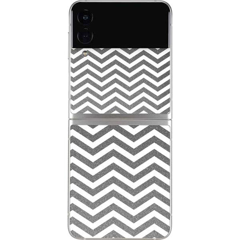 Silver Chevron Galaxy Z Flip4 5G Skin