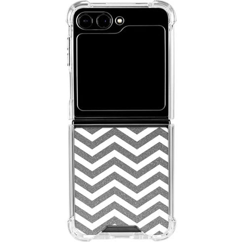 Silver Chevron Galaxy Z Flip5 5G Clear Case