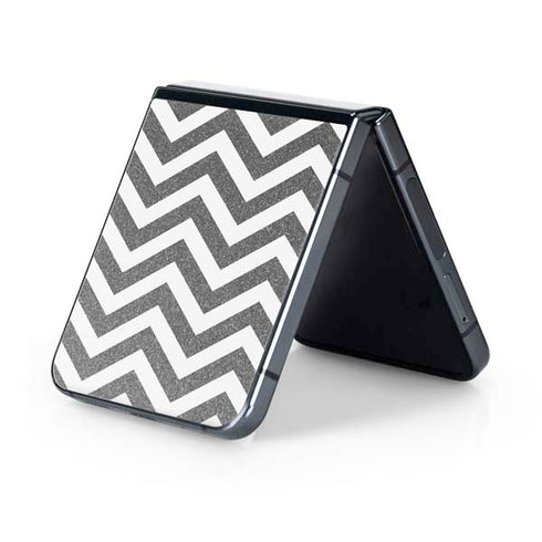 Silver Chevron Galaxy Z Flip5 5G Skin
