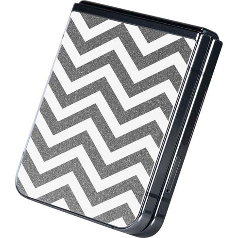 Silver Chevron Galaxy Z Flip5 5G Skin