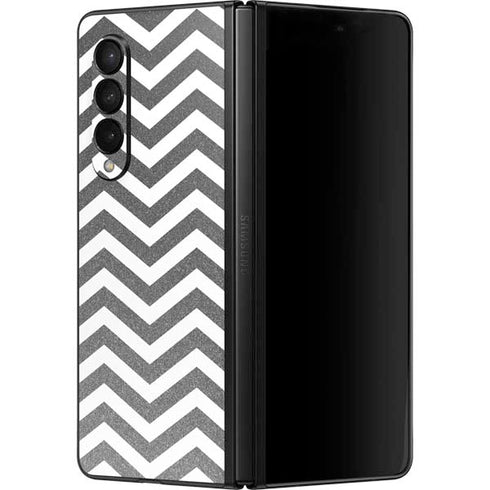 Silver Chevron Galaxy Z Fold3 5G Skin