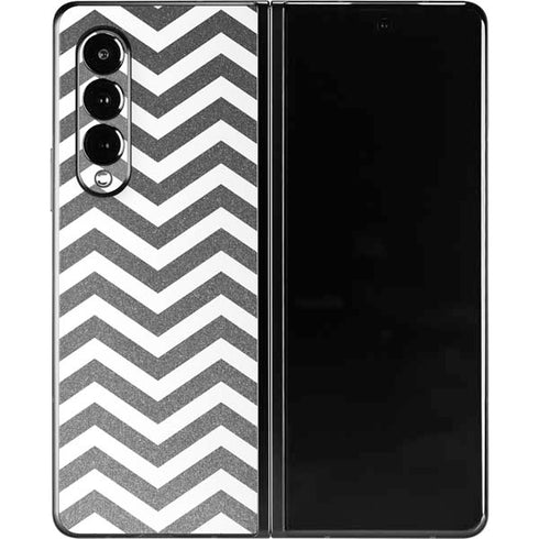 Silver Chevron Galaxy Z Fold3 5G Skin