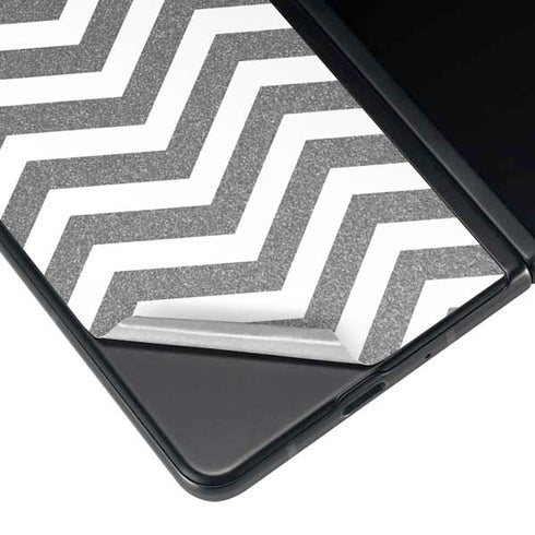Silver Chevron Galaxy Z Fold3 5G Skin