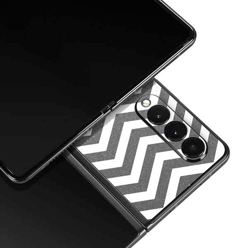 Silver Chevron Galaxy Z Fold3 5G Skin