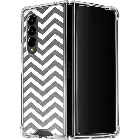 Silver Chevron Galaxy Z Fold4 5G Clear Case