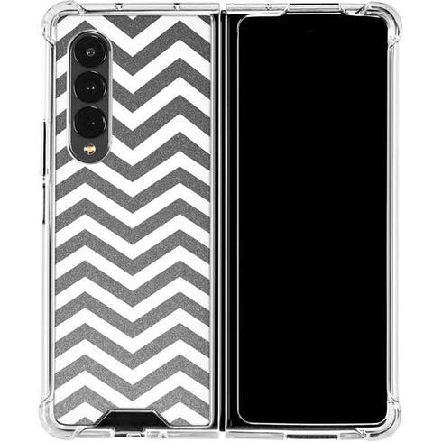 Silver Chevron Galaxy Z Fold4 5G Clear Case