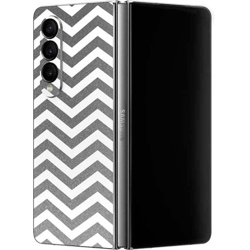 Silver Chevron Galaxy Z Fold4 5G Skin