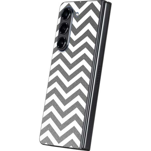 Silver Chevron Galaxy Z Fold5 5G Skin