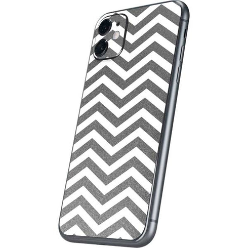 Silver Chevron iPhone 11 Skin