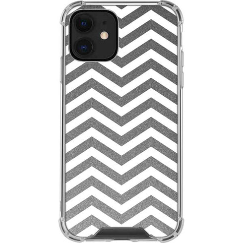 Silver Chevron iPhone 12 Clear Case