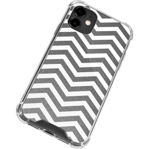 Silver Chevron iPhone 12 Clear Case