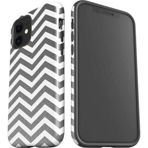 Silver Chevron iPhone 12 Impact Case