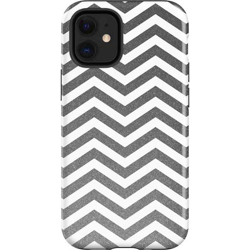 Silver Chevron iPhone 12 Mini Impact Case