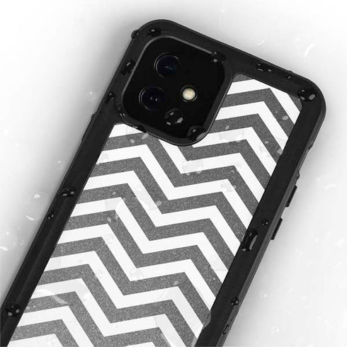 Silver Chevron iPhone 12 Mini Waterproof Case