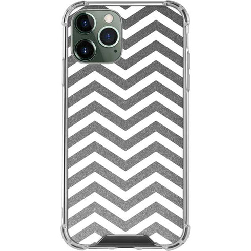 Silver Chevron iPhone 12 Pro Clear Case