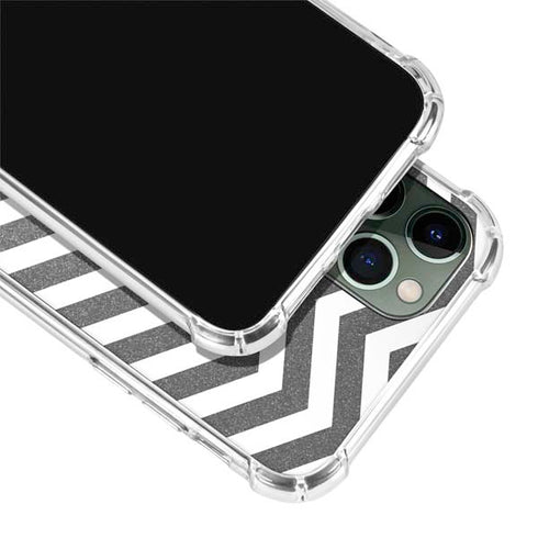 Silver Chevron iPhone 12 Pro Clear Case