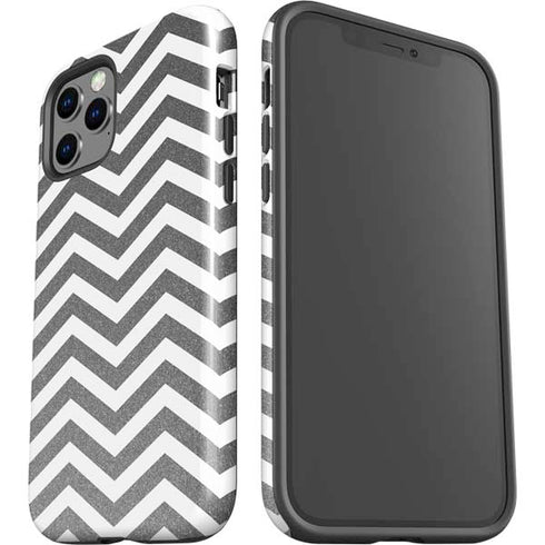 Silver Chevron iPhone 12 Pro Impact Case