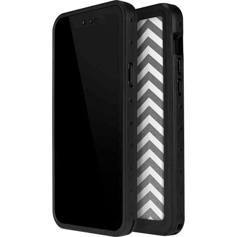 Silver Chevron iPhone 12 Pro Waterproof Case