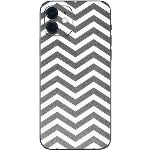 Silver Chevron iPhone 12 Skin